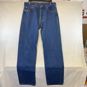 Vintage Levi’s 501 Blue Denim Jeans Made in UK 1989 Mens 34x33